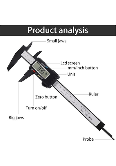 Dijital Kumpas 150mm - İç Dış Çap Ve Derinlik Ölçer - Kutulu + Yedek Pil
