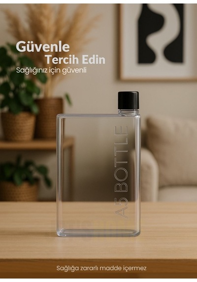 Slim A5 Matara Akıtmaz Yer Kaplamaz Bpa Free Çanta Uyumlu Suluk 420 Ml Şeffaf