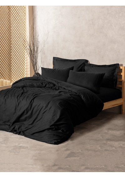 Cotton Box Plaid Ranforce Tek Kişilik Nevresim Takımı Siyah