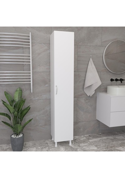 Tuliplife Çok Amaçlı Boy Dolabı 4 Raflı Tek Kapaklı Beyaz Dolap, Tlpbd1 Beyaz