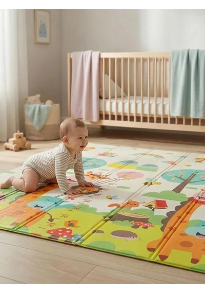 Holmen Katlanabilir Çift Taraflı Oyun Matı Arabalar ve Hayvanlar 150x200 CM