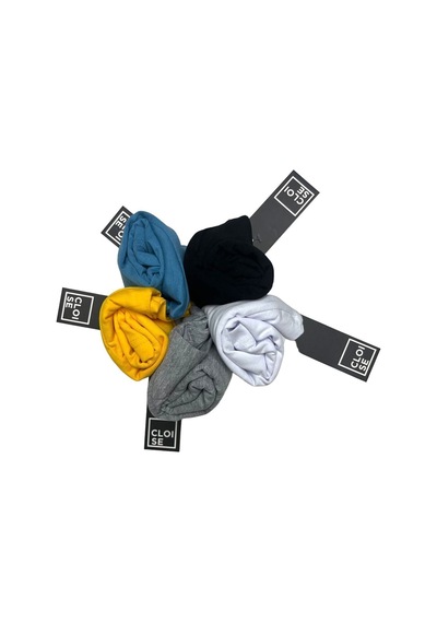 Cloise Çocuk Basic T-shirt Kız Erkek Unisex %100 Pamuk 5'li Paket Ek-1