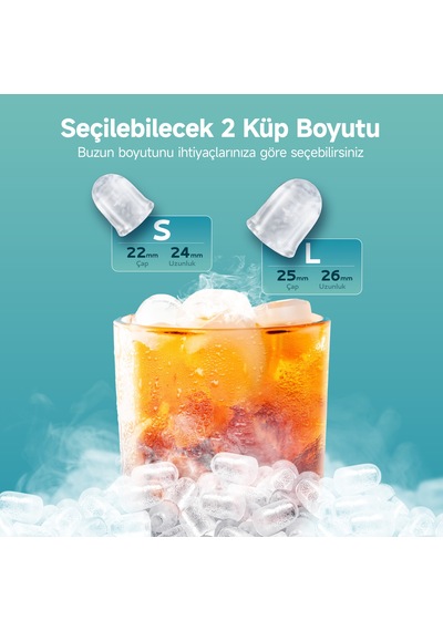 Bullet Kapsül Taşınabilir Buz Makinesi, Otomatik Temizleme, Hızlı Buz Yapma, Im008-bsı