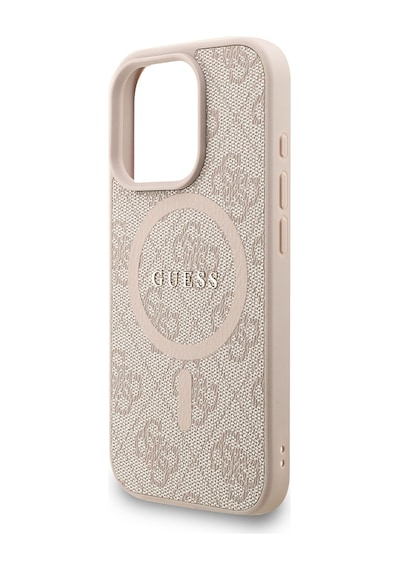 Apple iPhone 16 Pro Uyumlu Kılıf Guess Lisanslı M safe Bilek Askı İpli Yazı Logolu Kapak Pembe