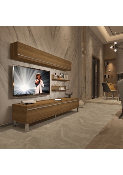Decoraktiv Eko 5 Mdf Std Krom Ayaklı Tv Ünitesi Tv Sehpası Pera