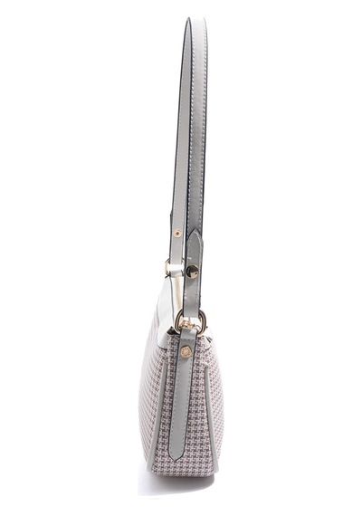 Silver Polo Sp1274 Kadın Çapraz Çanta Kaz Ayağı Ekose Bordo-kemik