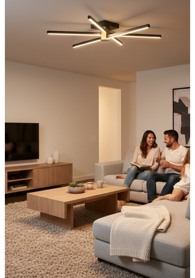 Nova 6 Silver Led Tavan Avize Kumandalı Dim Edilir Aşağı Işık Doğal Işık