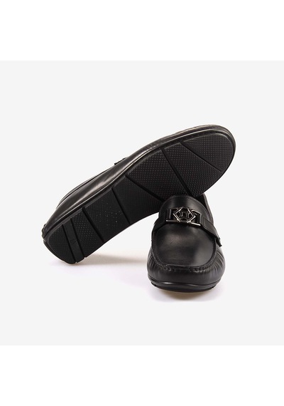 Mocassini Hakiki Deri Tokalı Erkek Loafer M584 Siyah