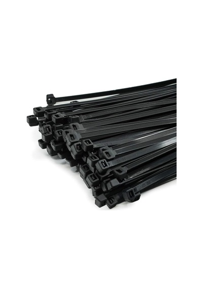 Tr 100 Adet Cırt Kelepçe 3,6x370 Mm Plastik Siyah Renk Zip Kablo Bağı Çok Amaçlı Bağlama Uzun