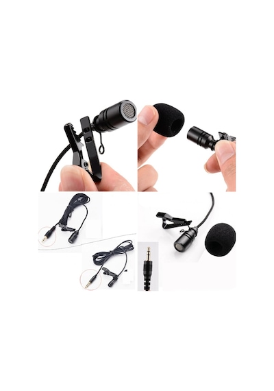 Thentech Tekli Profesyonel 3.5mm Jak Girişli Yaka Mikrofonu Oyuncu Mikrofonu Telefon Bilgisayar Kamera Uyumlu
