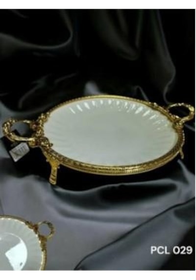 Royking Elegance Yuvarlak Sunum Tabak Gold 41cm Pcl 029