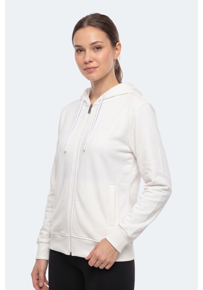 Slazenger Kıron I Kadın Kapüşonlu Beyaz Sweatshırt