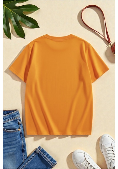 Uyguntarz Unisex But First Coffee Tasarım Tshirt Turuncu