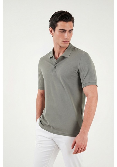 Buratti Pamuklu Regular Fit Düğmeli Erkek Polo Yaka T Shirt 5902127 Haki