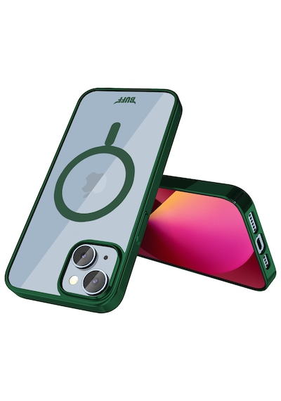 Apple Uyumlu iPhone Buff 13 Magsafe Slim Fit Kılıf Dark Green