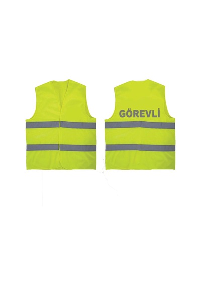 AskerVadisi GÖREVLİ Yazılı SARI Renk Reflektörlü İkaz Yeleği x 3