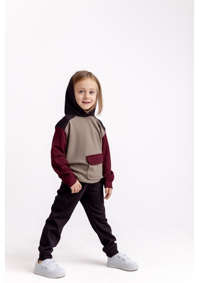 Oliven The Kid Oliventhekid Kahverengi Üç Renkli Modal Unisex Çocuk Takım Kahverengi