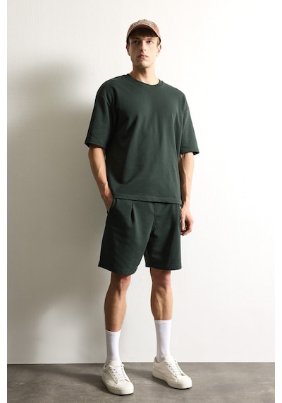 Defacto Pile Detaylı Cepli Baggy Fit Şort I3697ax26smgn827 Yeşil-gn827