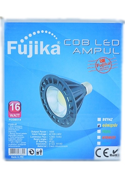 Fujika 16W 220-240V 1200Lm 6500K E27 Par38 Led Ampul