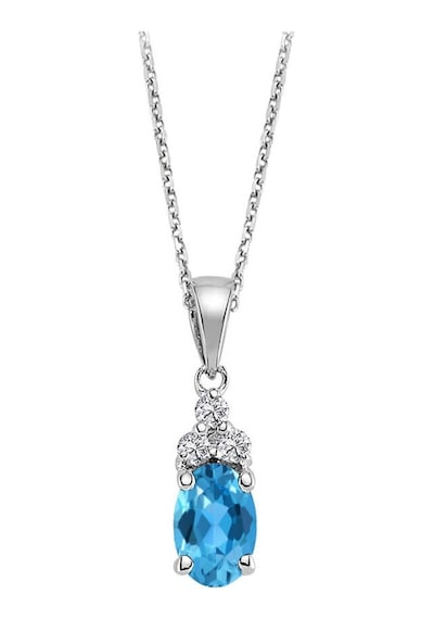 Sirius Pırlanta ve Oval Mavi Topaz Taşlı Kolye 0817P0058