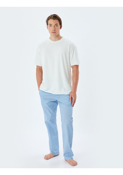 Koton Oversize Pijama Altı Pamuklu Beli Lastikli Cep Detaylı Pamuklu Mavi Çizgili 4slm50006mw Mavi Koton Oversize Pijama Altı Pamuklu Beli Lastikli Cep Detaylı Pamuklu Mavi Çizgili 4slm50006mw Mavi