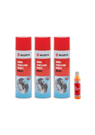 Würth Genel Temizleme Spreyi 3 x 500 ML ve Cam Temizleme Sabun