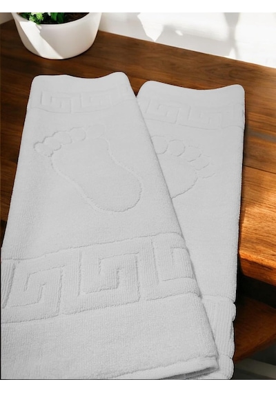 2'li Premium Ayak Havlusu Banyo Paspası 250gr 50x70 Beyaz
