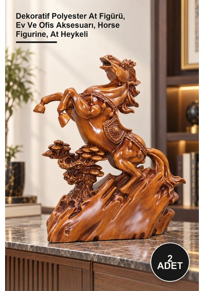 2 Adet Polyester Şahlanmış At Dekoratif Polyester At Figürü, Ev Ve Ofis Aksesuarı, Horse Figurine, At Heykeli 1