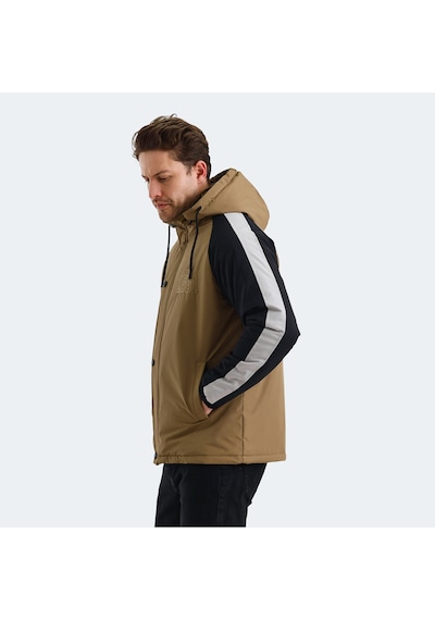 Slazenger HINOX Erkek Kapüşonlu Bej Mont & Kaban