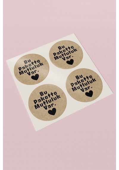 Bu Pakette Mutluluk Var Kraft Sticker 3x3cm St2308 Çok Renkli