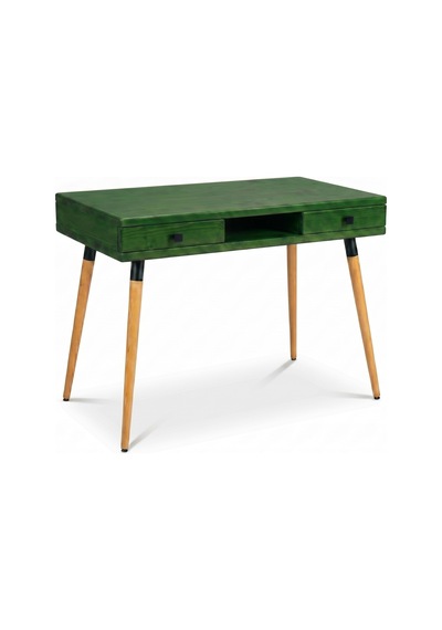 Mobenta Modest Desk: Masif Çalışma & Laptop Masası 2 Çekmece 1 Bölme - 120x60 Ye Yeşil
