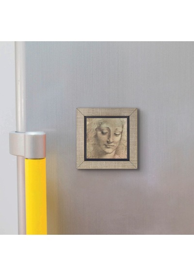 Baş Etüdü Leonardo Da Vinci Baskılı Mdf Magnet 7x7 55