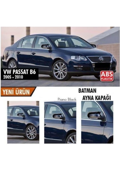 Ebal Otomotiv VW Passat B6 Batman Yarasa Ayna Kapağı Piano Black 2005-2010