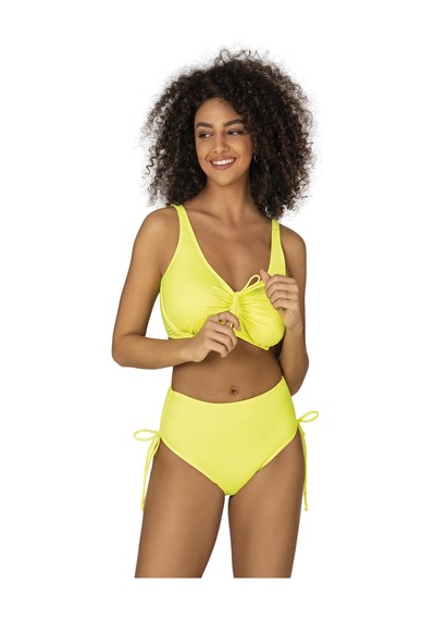 Endeep Kadın Büyük Beden Balenli Destekli Bağlama Detaylı Sarı Bikini Takımı-sarı Sarı