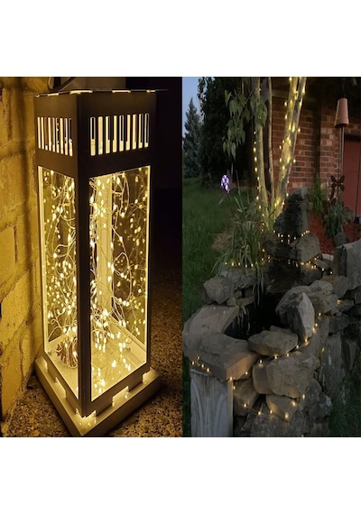 Solar Peri Işıkları Dış Mekan, 2'li Paket 100 Led'ler Peri Işıkları Dış Mekan Güneş 10 Metre Standart