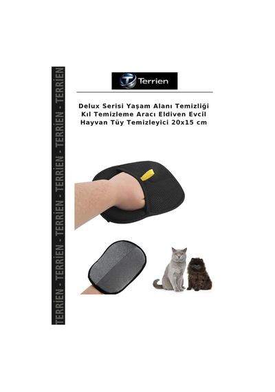 Delux Serisi Yaşam Alanı Temizliği Kıl Temizleme Aracı Eldiven Evcil Hayvan Tüy Temizleyici 20x15 Cm