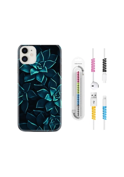 Apple Uyumlu iPhone 12 Mini Kılıf Kablo Koruyuculu Mistik Çiçekler 1650