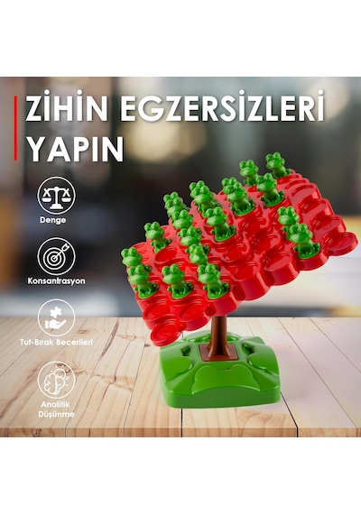 Kurbağa Denge Oyunu, 3+ Yaş, 50 Parçalı, Ebeveyn Çocuk Etkileşimli, Eğitici Zeka Ve Strateji Oy