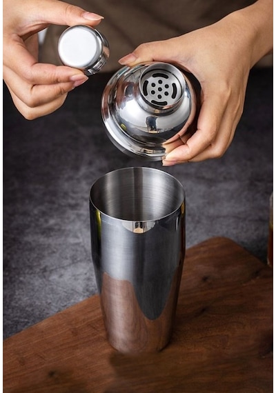 750 Ml Büyük Boy Shaker Kokteyl Hazırlama Kabı Bardağı Kokteyl Karıştırıcı Komple Çelik