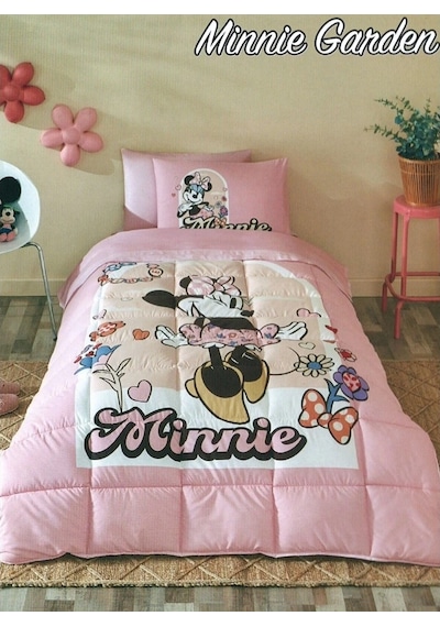 Özdilek Lisanslı Tek Kiş.çocuk Uykuseti-minnie Mouse Garden Pembe Pembe