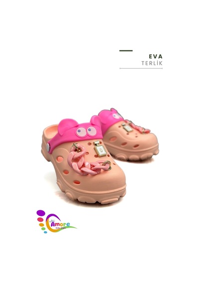 Sermoda Gözlük Desen Zincirli Eva Kız Çocuk Plaj Havuz Terlik Sabo Terlik Yavru Ağzı