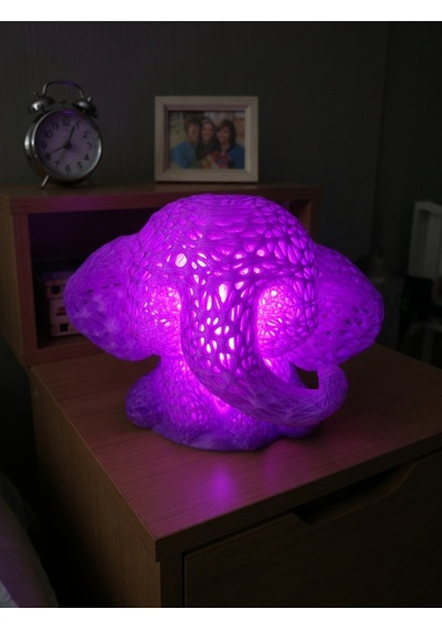 Sevimli Fil Çocuk Odası Gece Lambası 3d Tasarım Led Işıklı Masaüstü Mesh Dekor Hediyelik Mor