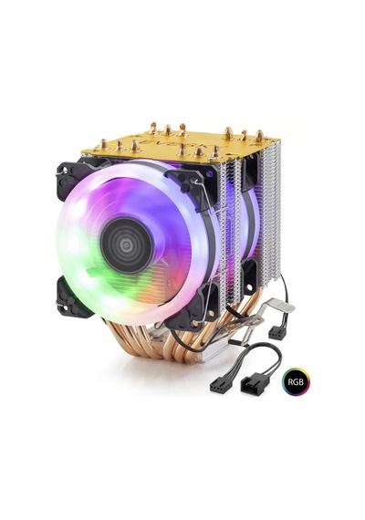 NODAR ND2606 CPU İşlemci Kule Tipi Soğutucu RGB Çift Fanlı Bakır 6 Borulu