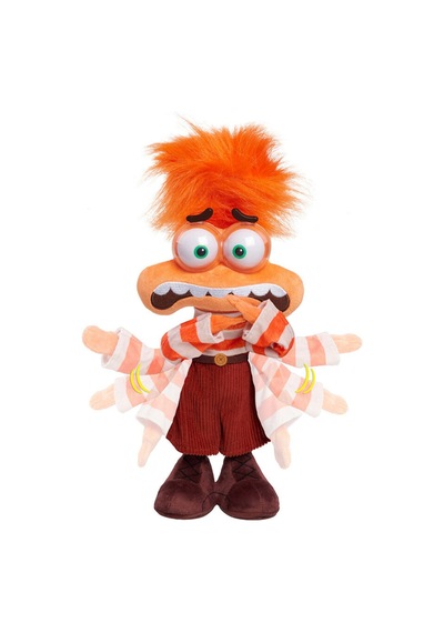 4 Adet Endişe Sesli Hareketli Peluş 25 Cm Inside Out 2 Çok Renkli