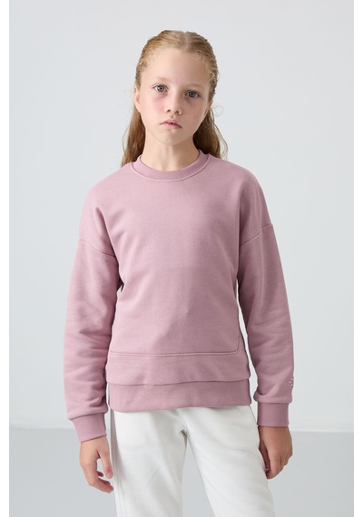 Oversıze 2li Paket Gül Kurusu-su Yeşili Kız Çocuk Sweatshirt - 75150 Gül Kurusu