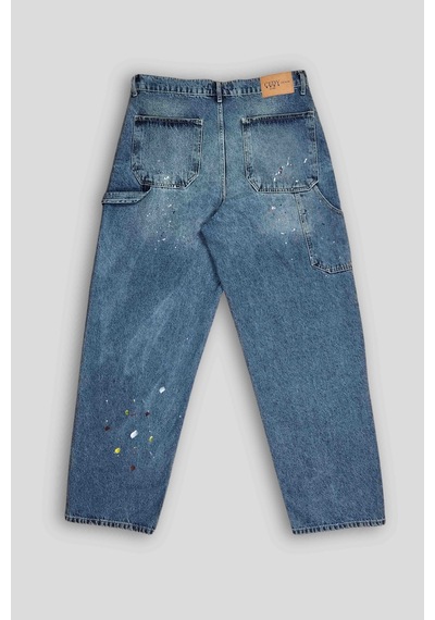 Cedy Denim Cedy Denım Yüksek Kalite Erkek Yüksek Bel Worker Tarz Skater Jean Yeşil