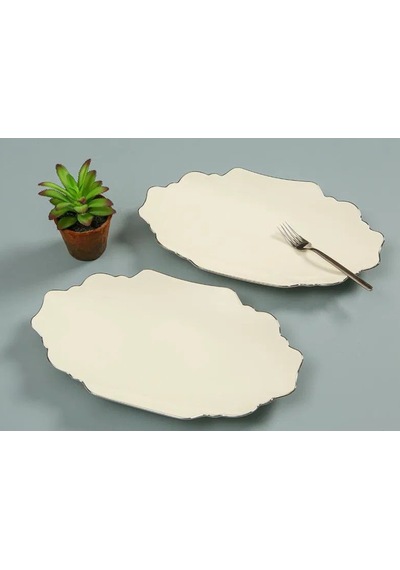 Porland Tide Platin Kayık Tabak 31cm Platin