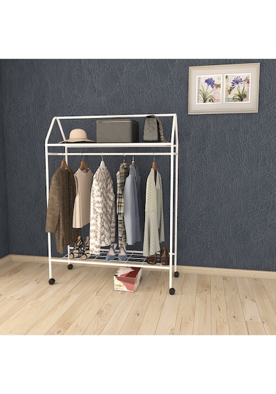 Metallica Concept Tekerlekli Home Hanger Askılık Ayaklı Askılık Beyaz