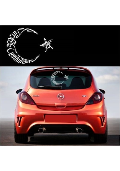 Tc Türkiye Cumhuriyeti Sticker Yapıştırması Arka Cam Için