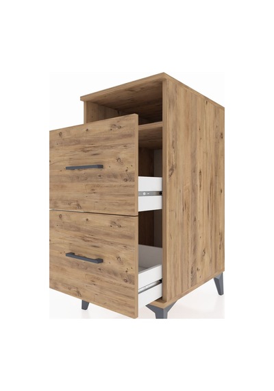 Kronos Komodin Tek Raflı 2 Çekmeceli 44x59x96 Çam-çam Çam